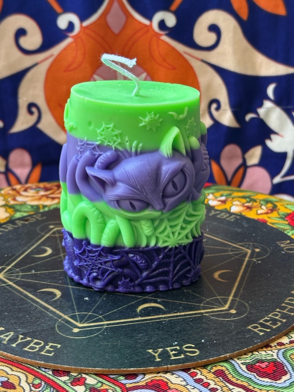 Spider Cat Pillar Candle